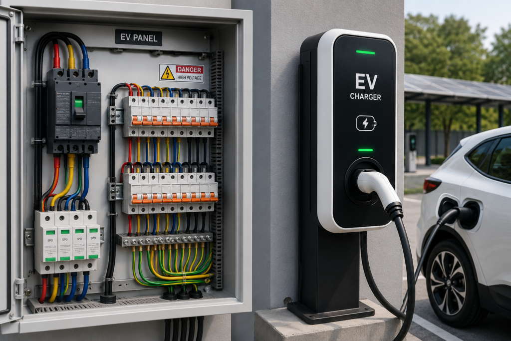 EV charger and electric panel